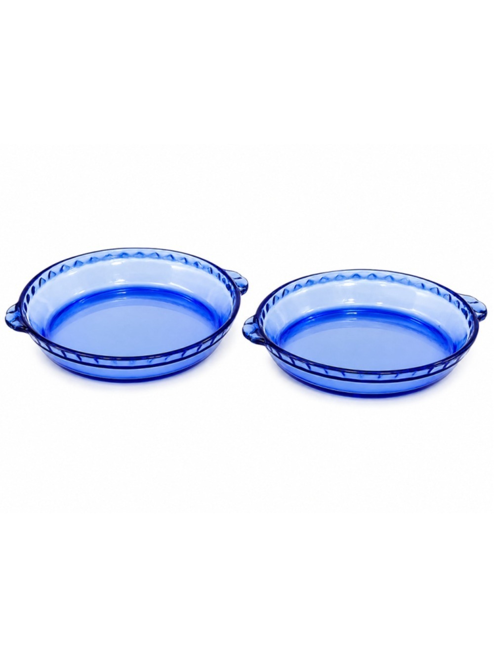 Pyrex Beautiful matching set of 2 vintage cobalt blue pie plates/baking dishes. - Picture 2 of 3